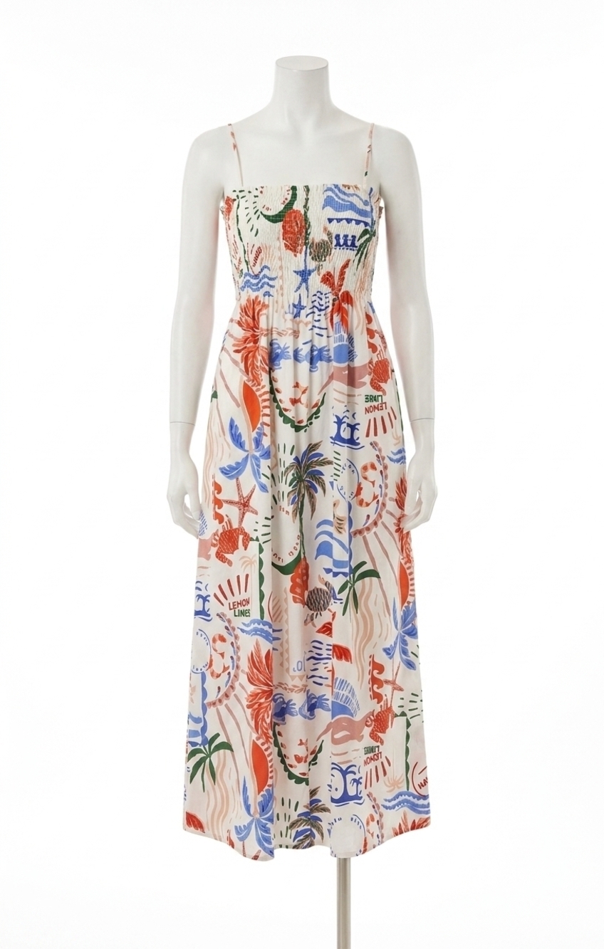 NEW Z SUPPLY cornelia getaway midi dress in red/blue multi